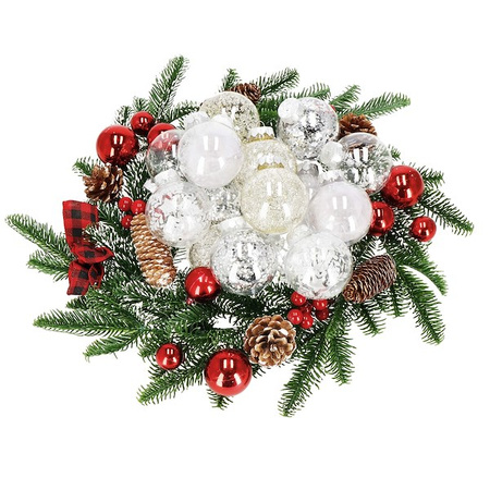 Bombki choinkowe przeźroczyste 30 szt. srebrny, złoty 7cm zestaw choinkowy