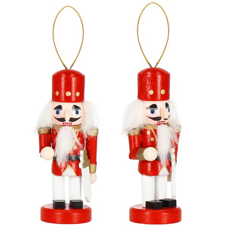 Zawieszki dziadek do orzechów 4 szt. ozdoby choinkowe drewniane