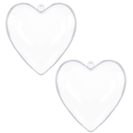 Bombki akrylowe 12cm serce plastikowe decoupage zestaw 2 szt.