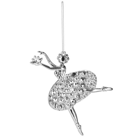 Zawieszki choinkowe 2 szt. baletnice ozdoba bożonarodzeniowa srebrna