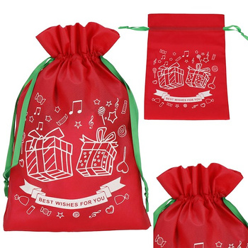 Worek na prezenty pod choinkę torba św. Mikołaja czerwona