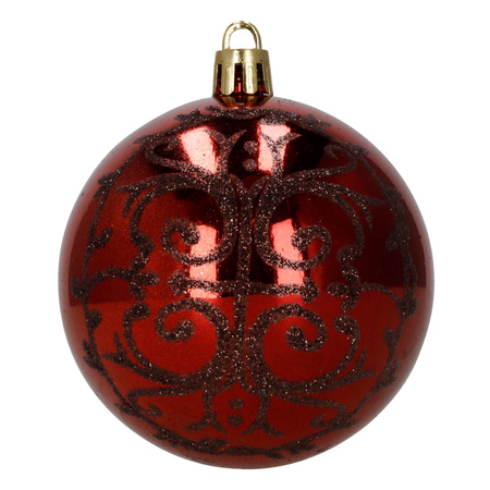 Bombki choinkowe 12 szt. komplet dekoracje świąteczne, nietłukące, czerwone