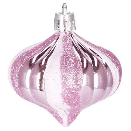Bombki choinkowe 77 szt. ozdoby świąteczne różowy