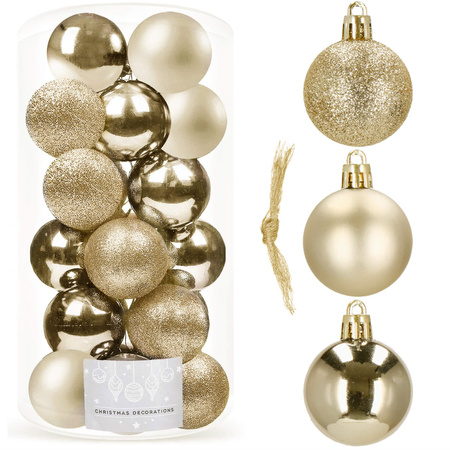 Bombki choinkowe 20 szt. szampański 4 cm zestaw choinkowy