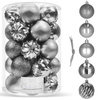 Bombki choinkowe 20 szt. ozdoby świąteczne szary