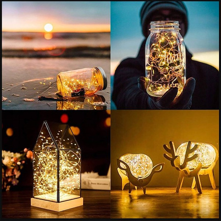 Lampki choinkowe z pilotem 480 led druciki na prąd biały ciepły