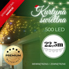 Kurtyna świetlna 500 led girlanda, lampki wewnętrzno-zewnętrzne sople biały ciepły + biały zimny