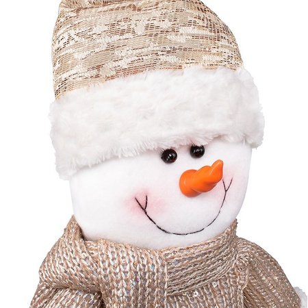 Bałwanek 50-75cm ozdoba świąteczna, krasnal świąteczny na teleskopowych nóżkach brązowy