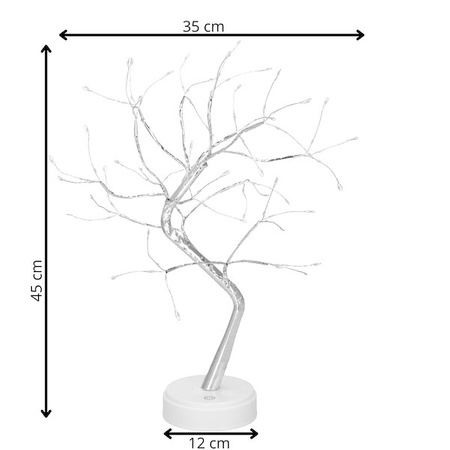 Drzewko świecące 90 LED zimny biały, dekoracja świąteczna, 45 cm lampka