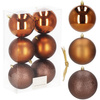 Bombki choinkowe 6 szt. ozdoby świąteczne zestaw 10 cm brązowe