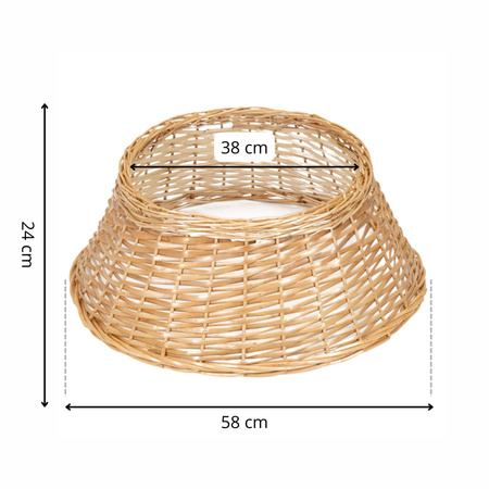 Osłona na stojak pod choinkę, wiklinowa 58 cm kosz jasnobrązowy