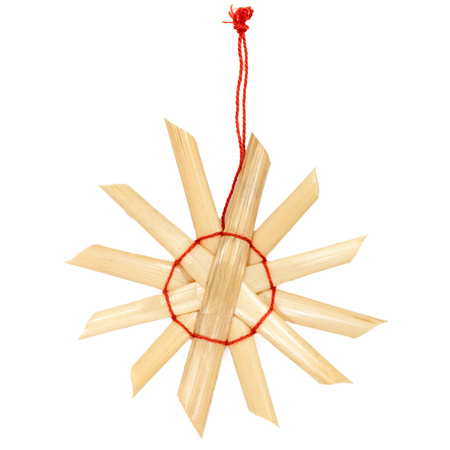 Zawieszki choinkowe ze słomy, naturalne dekoracje świąteczne 27 szt. bombki, brązowe