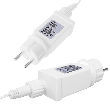 Kurtyna świetlna 180 led girlanda gwiazdki, lampki wewnętrzno-zewnętrzne sople zimny biały + niebieski flash