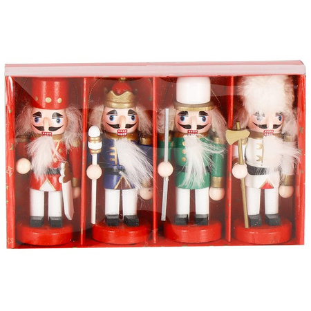 Zawieszki dziadek do orzechów 4 szt. ozdoby choinkowe drewniane