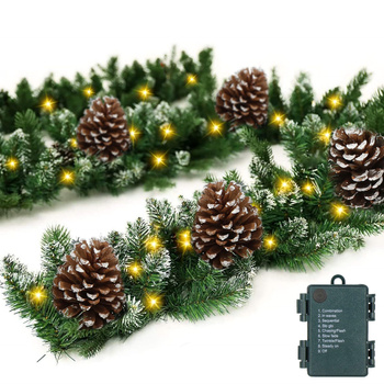 Girlanda choinkowa 280 cm z lampkami 50 LED biały ciepły łańcuch z programatorem