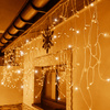 Kurtyna świetlna 1000 led girlanda 45 m lampki wewnętrzno-zewnętrzne sople ciepły biały z zimnym białym flash