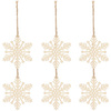 Zawieszka choinkowa 6 szt. śnieżynka 7 cm świąteczna ozdoba drewno