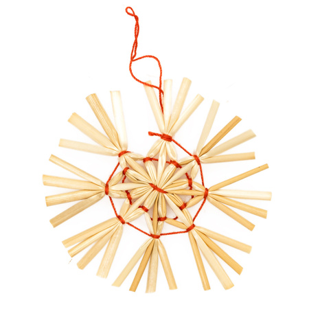 Zawieszki choinkowe ze słomy, naturalne dekoracje świąteczne 27 szt. bombki, brązowe
