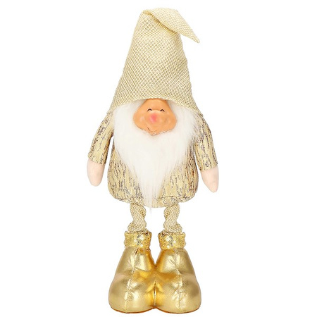 Skrzat 50cm ozdoba świąteczna, stojący krasnal świąteczny, gnom złoty