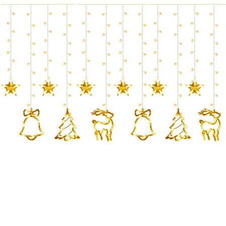 Kurtyna świetlna 126 Led gwiazdki lampki z programatorem sople biały ciepły