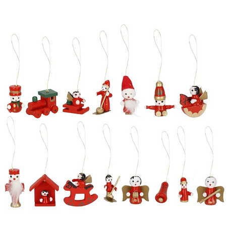 Zawieszki choinkowe 30 sztuk drewniane ozdoby świateczne