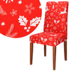 Pokrowiec na krzesło świąteczny, elastyczny, uniwersalny czerwony 