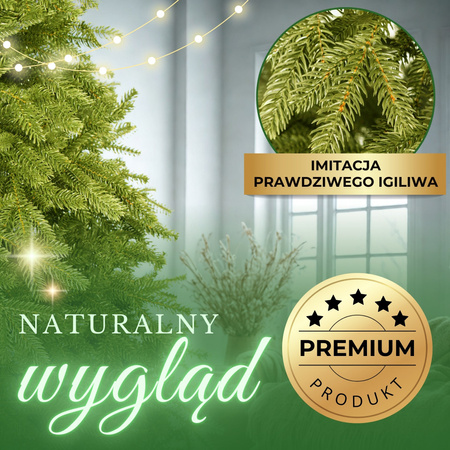 Choinka sztuczna 180 cm premium świerk PE choinka jak żywa