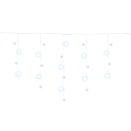 Kurtyna świetlna 500 led girlanda, lampki wewnętrzno-zewnętrzne sople zimny biały z flash