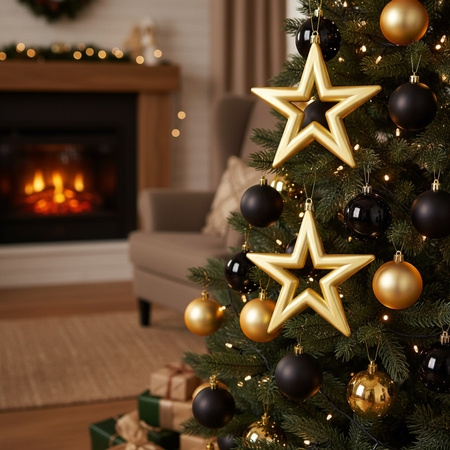 Bombki choinkowe gwiazdki 2 szt. ozdoby do stroika gwiazdy nietłukące złote