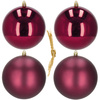 Bombki choinkowe 4 szt. ozdoby świąteczne zawieszki bordowe