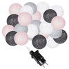 Cotton balls 30 led lampki dekoracyjne, girlanda na prąd grafitowo-białe