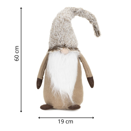 Skrzat świąteczny 60 cm figurka krasnal stojący gnom ozdoba bożonarodzeniowa