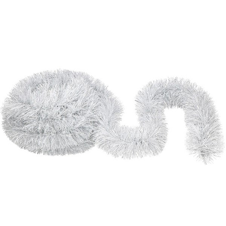 Łańcuch na choinkę 6m srebrny, girlanda choinkowa, średnica 7cm