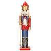 Dziadek do orzechów 50 cm drewniany żołnierzyk z berłem multikolor, figurka świąteczna
