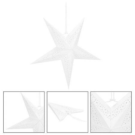 Gwiazda świąteczna papierowa zawieszka choinkowa biała ażurowa 3D
