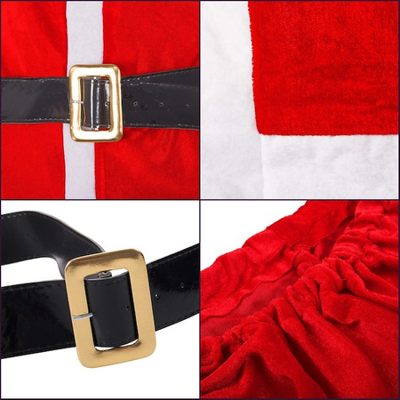 Strój św. Mikołaja welurowy zestaw 7 elementowy