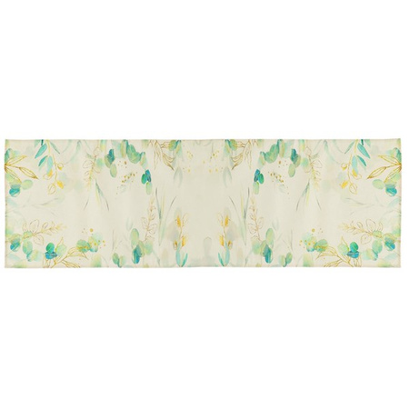 Bieżnik na stół świąteczny 180x32 cm obrus świąteczny w kwiaty, lniany