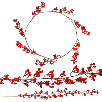 Wianek świąteczny ozdoba na drzwi sztuczna jarzębina wieniec bożonarodzeniowy