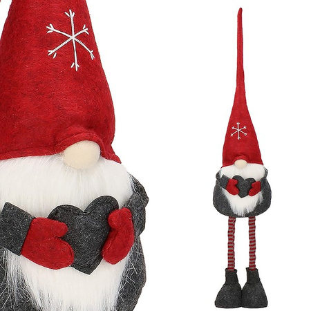 Skrzat 60-80 cm ozdoba świąteczna, krasnal świąteczny, gnom grafitowy na teleskopowych nóżkach
