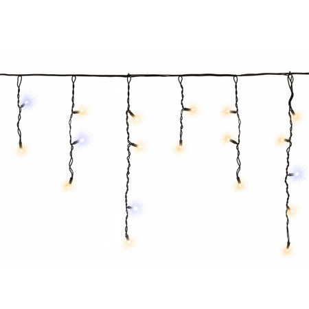 Kurtyna świetlna PRO 500 Led lampki choinkowe 25 m ciepły biały + zimny biały flash komplet