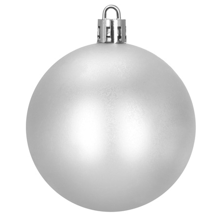 Bombki choinkowe, zestaw 37 szt. dekoracji do stroika, nietłukące srebrne