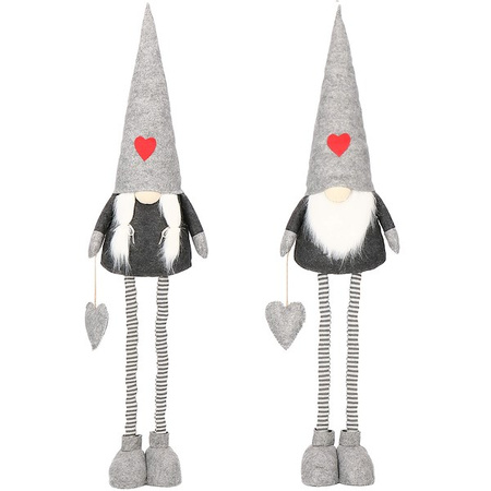 Para skrzatów 2 szt. ozdoba świąteczna, krasnal świąteczny z teleskopowymi nóżkami, gnom szary