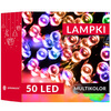 Lampki choinkowe 50 Led na baterie multikolor IP 44 z programatorem