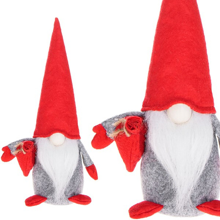 Mikołaj 28cm ozdoba świąteczna, krasnal świąteczny, gnom z prezentem