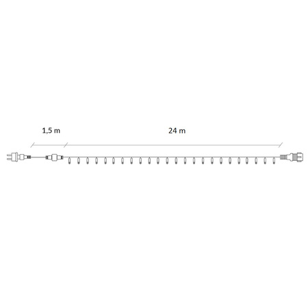 Lampki choinkowe 300 Led niebieski 25,5 m oświetlenie świąteczne IP44