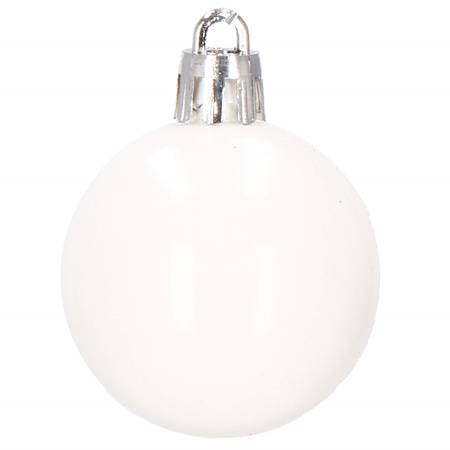 Bombki choinkowe 105 szt. ozdoby świąteczne zestaw biały, czerwony