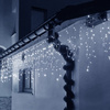 Kurtyna świetlna 200 led girlanda, lampki wewnętrzno-zewnętrzne sople zimny biały