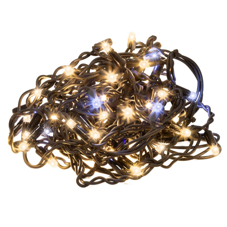 Kurtyna świetlna, sople 2,5 m lampki zewnętrzne 50 Led ciepły biały + zimny biały flash