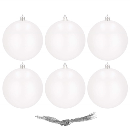 Bombki choinkowe 6 szt. ozdoby świąteczne zestaw perłowy biały