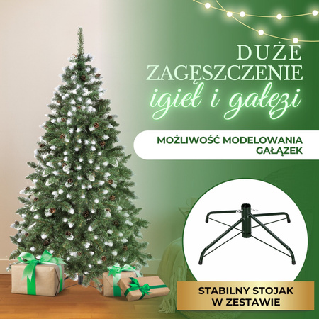 Choinka sztuczna 200 cm sosna diamentowa ośnieżona jak żywa
